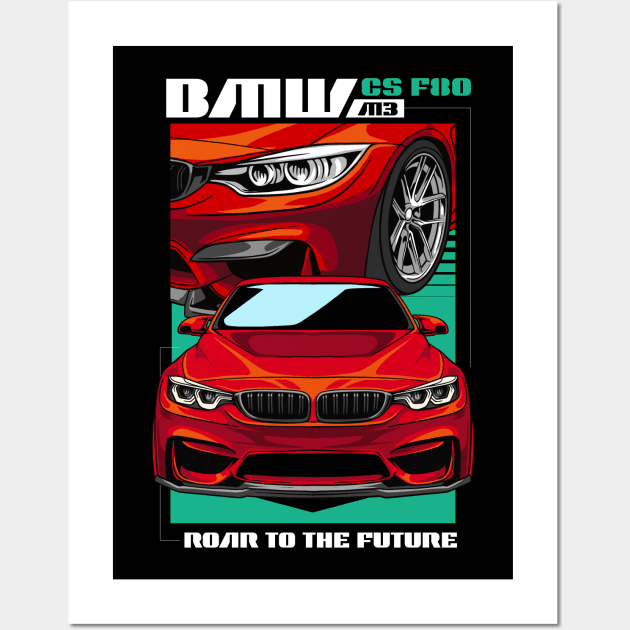 BMW M3 F80 Road To The Future Wall Art by Harrisaputra